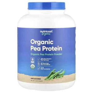 2 X Nutricost, Organic Pea Protein, Unflavored, 5 lbs (2,268 g) - Picture 1 of 2