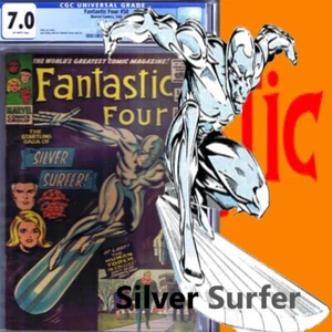 1966 Fantastic Four #50 CGC 7.0 Jack Kirby Silver Surfer Cover 3rd Appearance🔥 - Bild 1 von 4