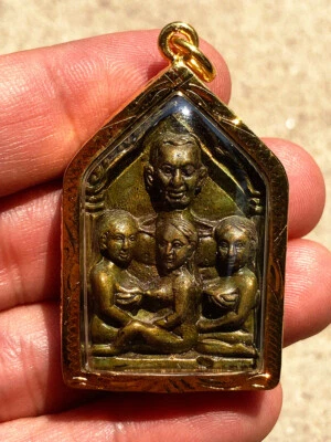 Pingente Phra Khun Paen ouro 22K amuleto de amor talismã sagrado raro amuleto de Buda tailandês - Imagem 1 de 4