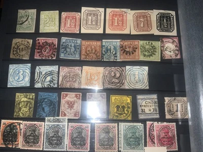 german stamp collection bayern hamburg wurtrenberg 1850 lot - Image 1 of 4