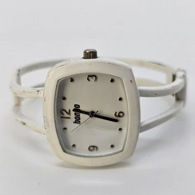 Reloj pulsera Bongo para mujer 34 mm esfera tono blanco pulsera 6" batería nueva Foto 1 de 4