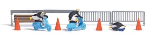 Busch 7925 HO Scale Penguins Riding Scooters Complete Miniature Scene - Picture 1 of 1