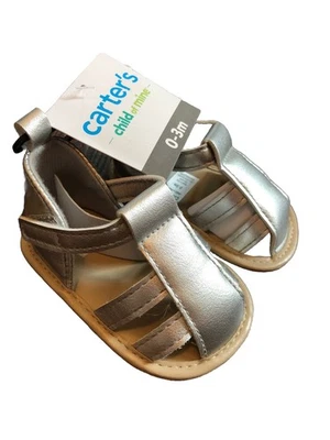 Sandalias Carters Niño Mino Infantil Niña Gladiador Talla 0-3 Meses Plateadas Boho Foto 1 de 4