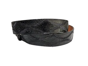 Justin Echt Eidechse Leder Gürtel Schwarz Nocona Schnalle Größe 38 Made in USA - Bild 1 von 14