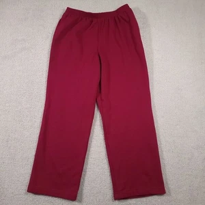 Alfred Dunner Pants Women's 12 Red Sweatpants Polyester Blend Elastic Waist - Picture 1 of 13