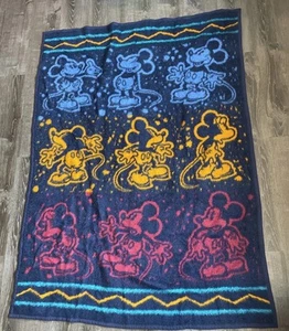 Vintage Biederlack Disney Mickey Mouse Blanket Throw 55"X74" Multi Colored - Picture 1 of 24