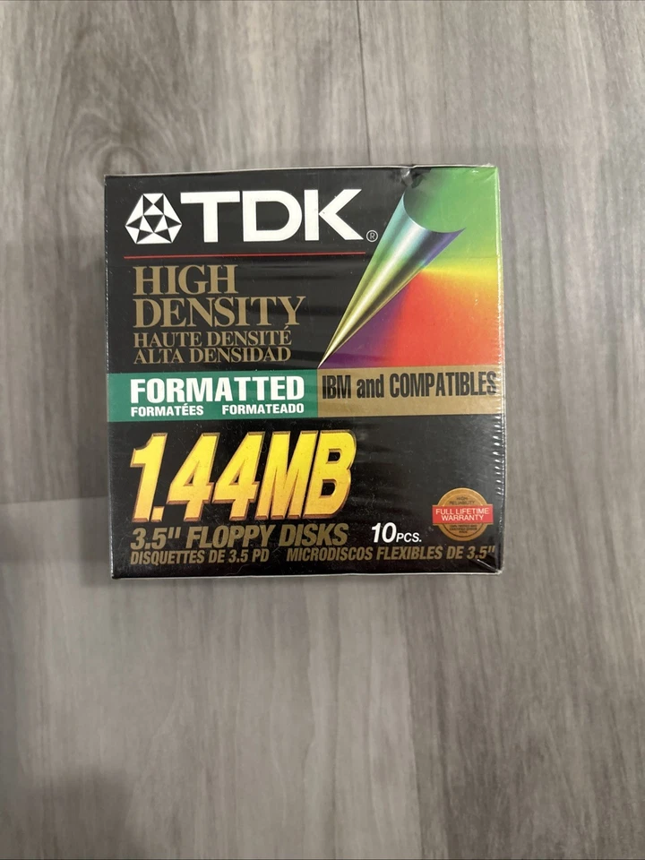 & Pack of (10) TDK MF-2HDIF 3.5" 1.44MB Floppy Disks IBM Formatted