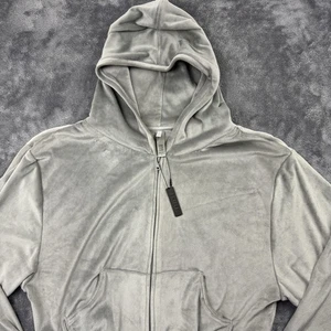 Skims Hoodie Damen XL grau Velours Reißverschluss Cropped Kapuzen Sweatshirt Jacke Neu mit Etikett - Bild 1 von 12