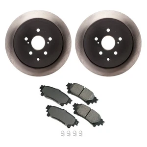 ADVICS Rear Rotors AkebonoProACT Ceramic Disc Brake Pad Kit For Highlander RX330 - Picture 1 of 1
