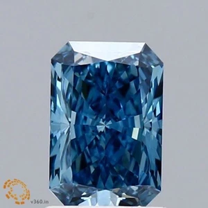 Fancy Vivid Blue Radiant 1.17 Cts VS1 Lab Grown CVD Diamond With Free Shipping - Picture 1 of 10