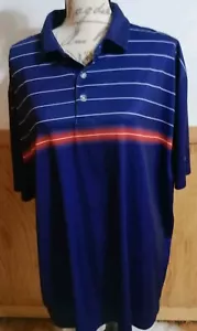 Callaway Polo Golf Shirt Herren Gr. XXL Opti-Dri blau gestreift SS in der Freizeit GUC - Bild 1 von 7