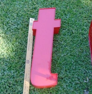 Vtg 3D Rustic Marquee Light Sign Letter T Wall Hanging Decor Reclaimed Initials - Picture 1 of 3