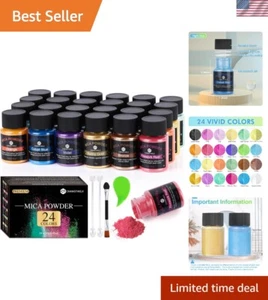 High-Density Mica Powder Set - 24 Colorful 10g Bottles for Creative Masterpieces - Picture 1 of 8
