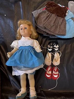 1960 Chatty Cathy Doll 7 Original Outfits, 4 Pairs Shoes.  Used Condition - Image 1 of 4