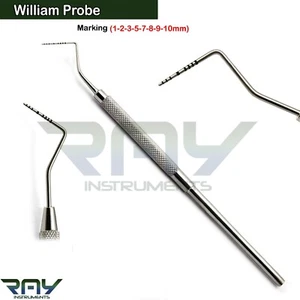 Sonda dental periodontal Williams sonda codificada por colores sondas de medición de profundidad de bolsillo CE - Imagen 1 de 5