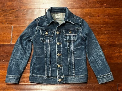 Polo Ralph Lauren Blue Boys Girl 6 Snap Button Pocket Faded Denim Trucker Jacket - Image 1 of 4