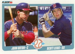 1990 Fleer Baseball Card  #647 - John Orton / Scott Leius MLP, RC - California A