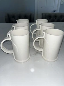 Lot Of (6) Vintage White melamine Heller stacking Dansk cups/mugs - Picture 1 of 10