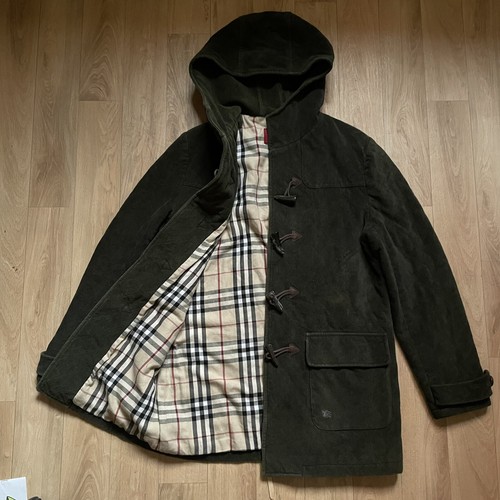 cappotto burberry piumino trapuntato con cappuccio nova check Diamond VELLUTO verde tg 10 L