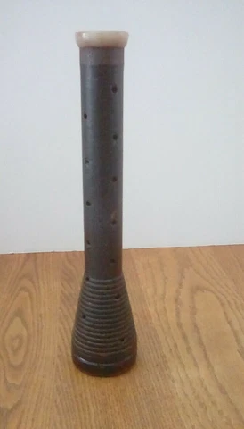 Antique 12” Wood BEEHIVE BOBBIN Industrial Textile Thread Spool Black Cover