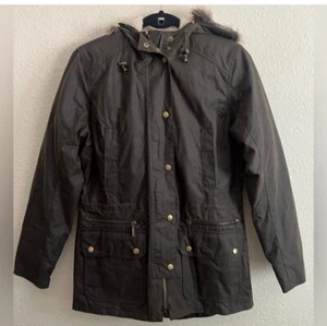Barbour Kelsall Kunstfell oliv Wachsjacke Parka Größe US 6 480 $ - Bild 1 von 10