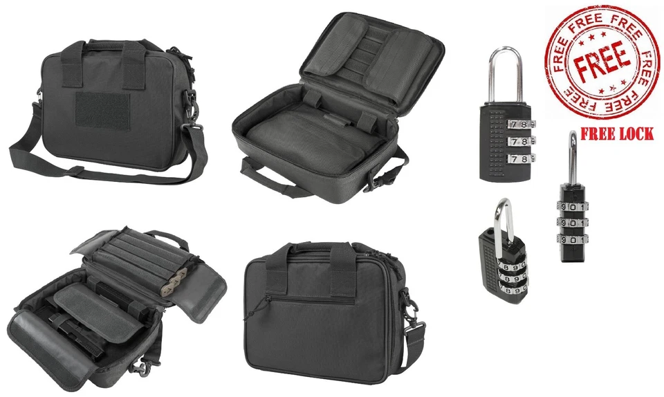 NcStar VISM Padded Double Pistol Range Bag w/Double Stack Magazine Pouches - Image 1 of 4