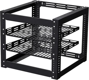 10U Open Frame Network Rack for IT & AV Gear, Floor Standing or Wall Mounted, 2 - Picture 1 of 7
