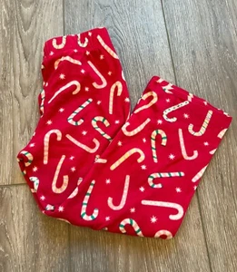 Old Navy Girls Christmas Micro Fleece Pajama Pants Red Candy Canes Size S (6-7) - Picture 1 of 7