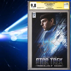 CGC 9.8 SS Star Trek: Boldly Go #7 Photo Variant signed Zachary Quinto Spock - Picture 1 of 2