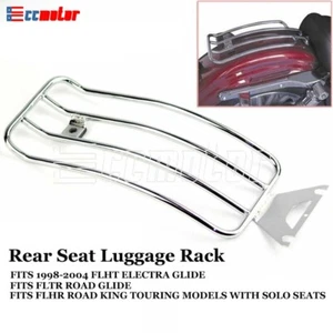 Chrome Rear Seat Fender Luggage Rack Holder For Harley Touring Road King 98-04 - Picture 1 of 5