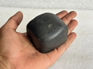 1910c OLD ANTIQUE ANCIENT RARE NATURAL BIG HEAVY BLACK STONE KASAUTI STONE - Picture 1 of 19