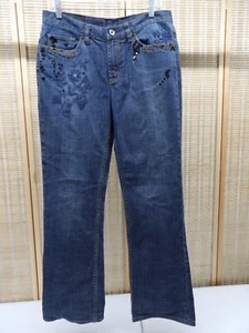 Women's X2 Denim Laboratory Size 10 (32x32) Embellished Boot Cut Jeans - Picture 1 of 7