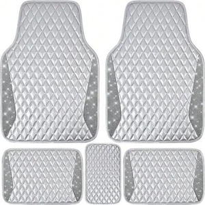 Bling Leather Car Mats Shining Diamond Floor Mats Sparkly Glitter Crystal Rhines - Picture 1 of 48