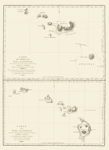 Mapa histórico del estado - Islas Sandwich Hawaii - Bernizet 1797 - 23 x 31,75 - Imagen 1 de 20