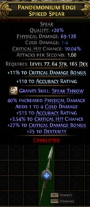 Lightning Spear Weapon Starndard SC Path of Exile 2 PC PS XBOX PoE - Picture 1 of 1