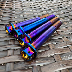 Titanium Bar Mount Top Clamp Bolt Upgrade Kit Handlebar Riser Burnt Color 4 PACK