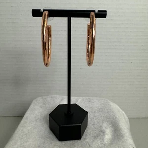 Park Lane EnVogue Rose Gold Tone Hoop Earrings Hammered Hoops - Picture 1 of 5