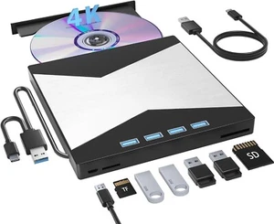 4K External Blu ray Drive USB 3.0 External BD/DVD/CD -+RW Drive for Laptop PC - Picture 1 of 7