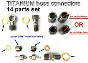 HOPE: Brake Line connector kit made of TITANIUM (1 set) - Unique in the world! - Picture 1 of 10