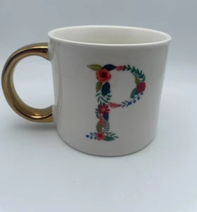 Opalhouse Monogram P Mug Letter P Initial Floral Personalized 16oz Cup B30 - Picture 1 of 15