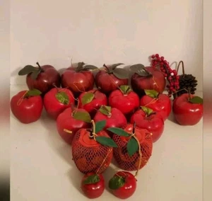 Vintage Set of 19 Apple Ornaments-See Sizes In Photo - Picture 1 of 6