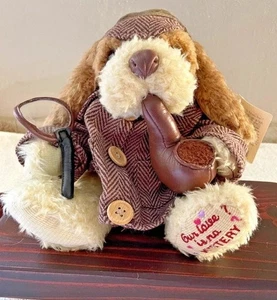 Sherlock "Our Love Is No Mystery" Plush Dog Pipe Valentines Day First & Main - Picture 1 of 8