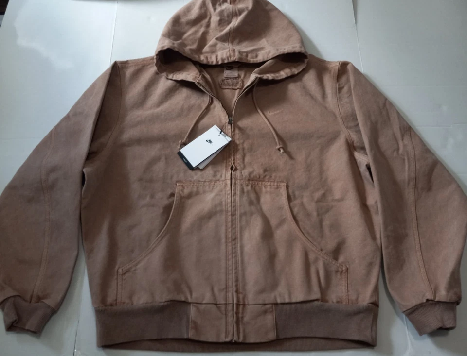 Nike Men's Washed Brown Full Zip Hoodie Jacket Small FZ6575-200