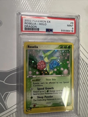 2003 PSA 9 Roselia #9 Holo Rare Eseries Pokemon TCG EX Dragon - Image 1 of 2