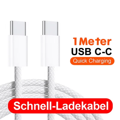 FXC USB-C auf USB-C Ladekabel 1m Kabel 60W Schnelllade PD für Samsung Xiaomi Iphone