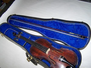 Vintage  Violin With Case And Bow unknown maker from estate - Picture 1 of 14