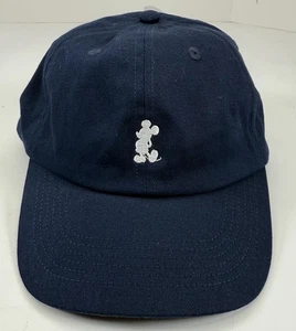 Disney Parks Mickey Mouse Strap Back Hat Cap Embroidered Logo Navy Blue New - Picture 1 of 10