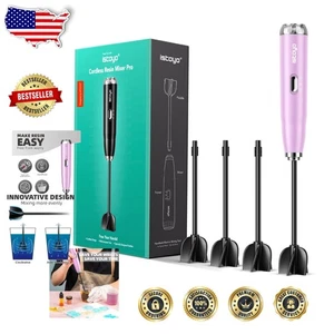 Mezcla sin esfuerzo: mezclador epoxi rosa a batería con 4 paletas reutilizables - Imagen 1 de 9