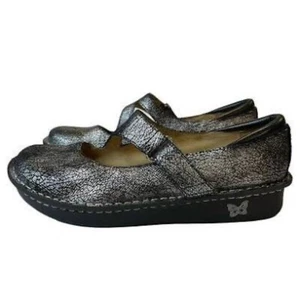 Alegria Jil-752 Women's 38 Metallic Silver Comfort Mary Jane Shoe Closed Toe 8 - Picture 1 of 11