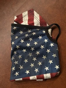 USA Flag Extended Length Gater New Face Mask-Reusable Washable Made in US - Picture 1 of 2